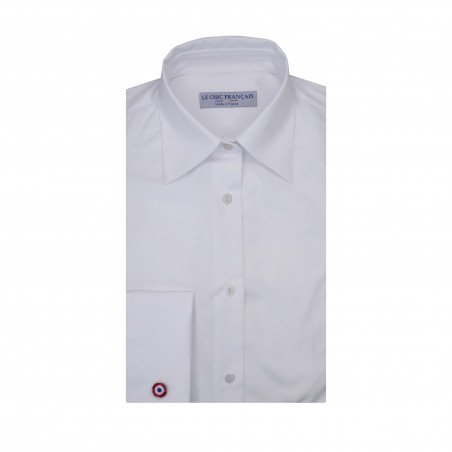 Chemise blanche à poignets mousquetaires - Le Chic Français - 100% Made in France