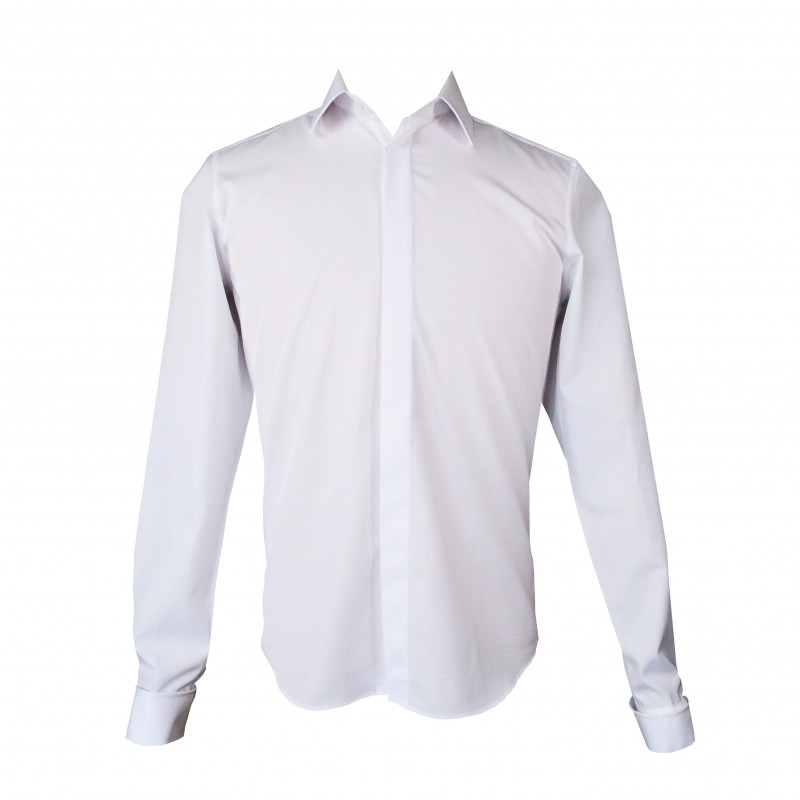 Chemise blanche à poignets mousquetaires, vue 2
