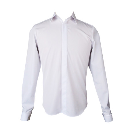 Chemise blanche à poignets mousquetaires, vue 2