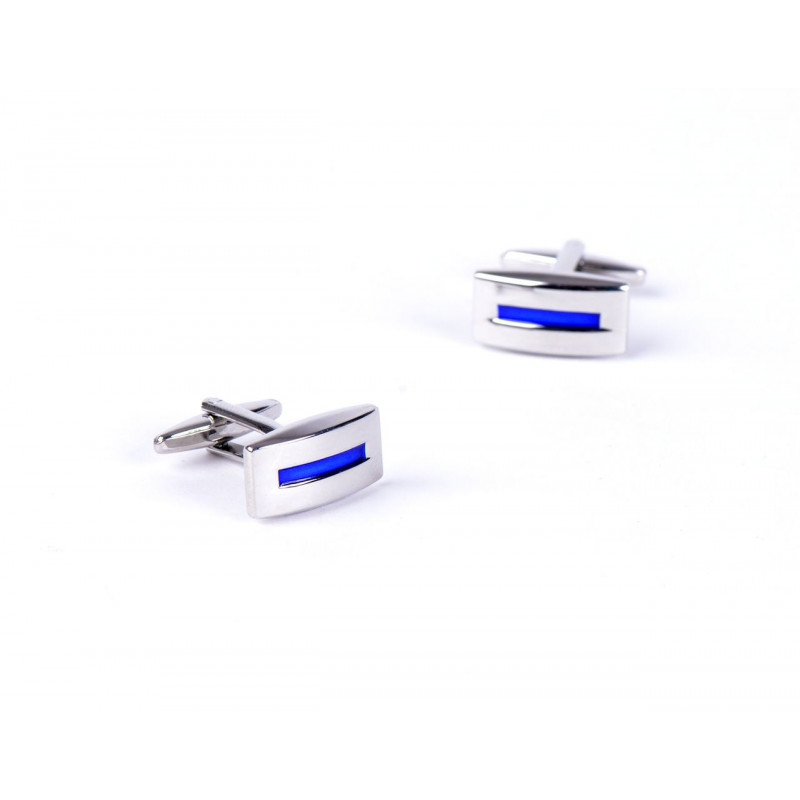 Boutons De Manchette Rectangle Bleu-vert Métal - Bijou Pour Chemise Homme