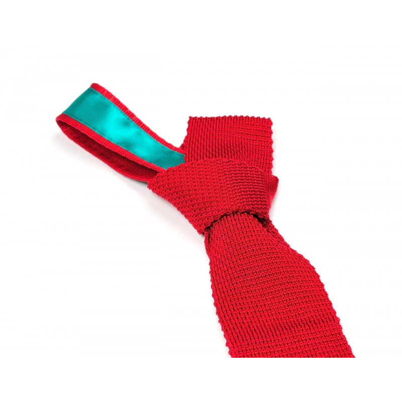 Cravate tricot couleur tuile, vue 2