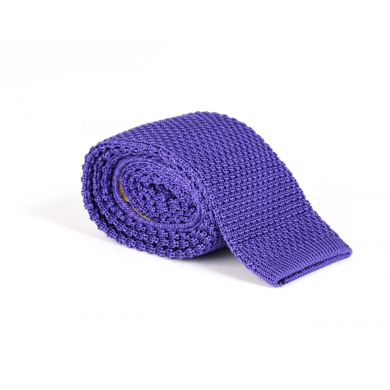 Cravate tricot de soie mauve gosier