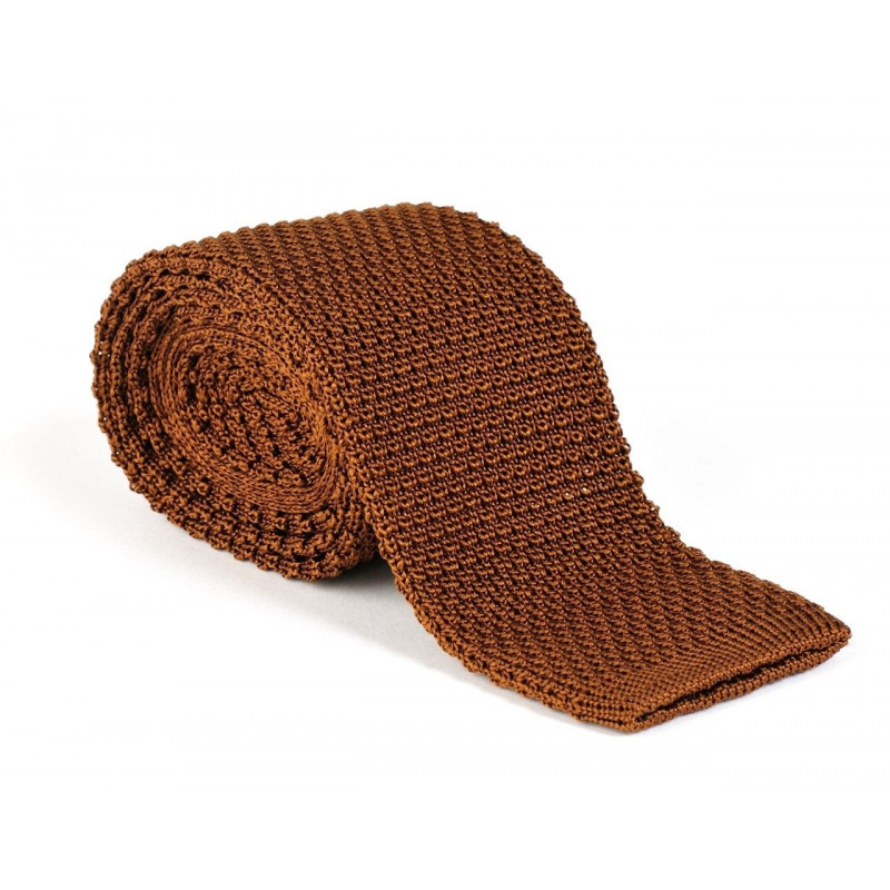 Cravate tricot couleur chêne