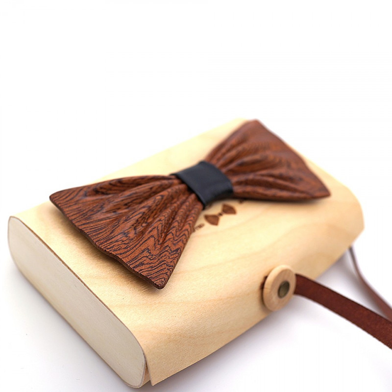 Noeud Papillon en bois Sapelli ( sans pochette assortie), vue 8