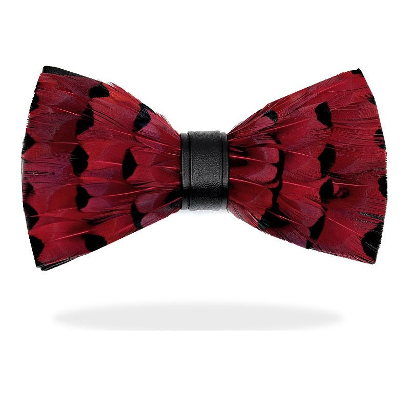 Noeud papillon en plume : Canard Rouge, vue 2