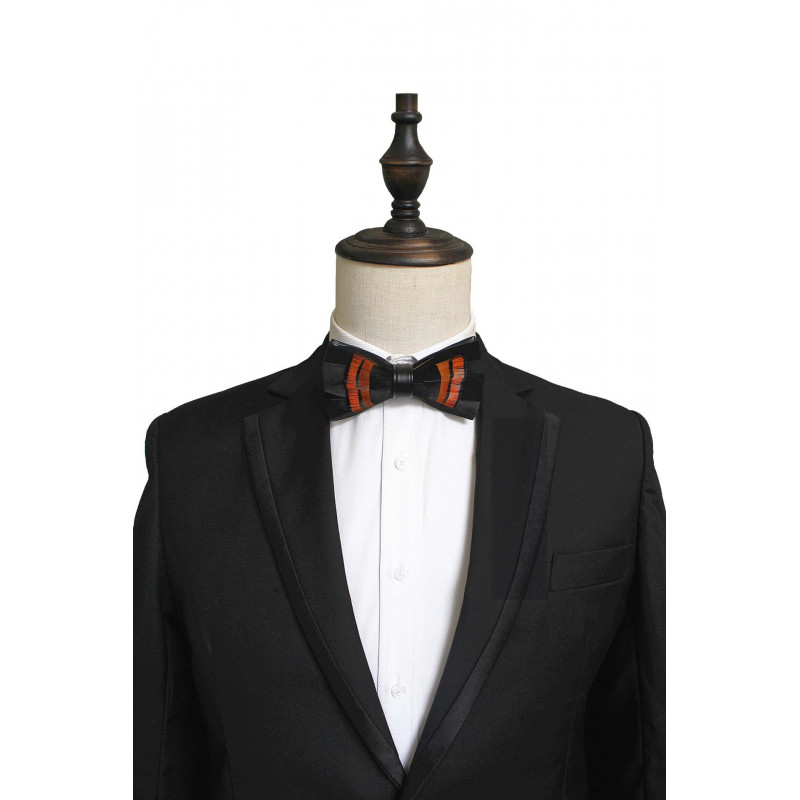 Noeud papillon en plumes : Canard Orange, vue 2