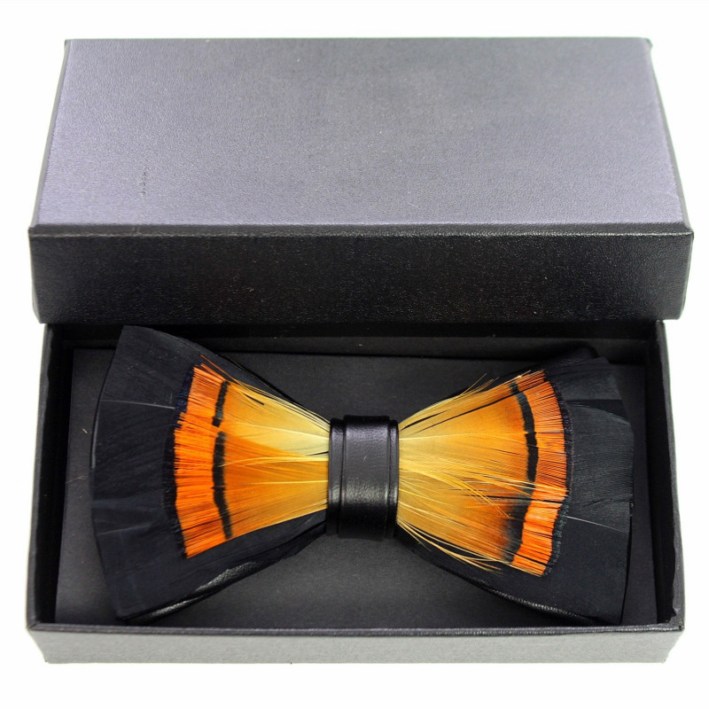 Noeud papillon en plumes : Canard Orange, vue 3
