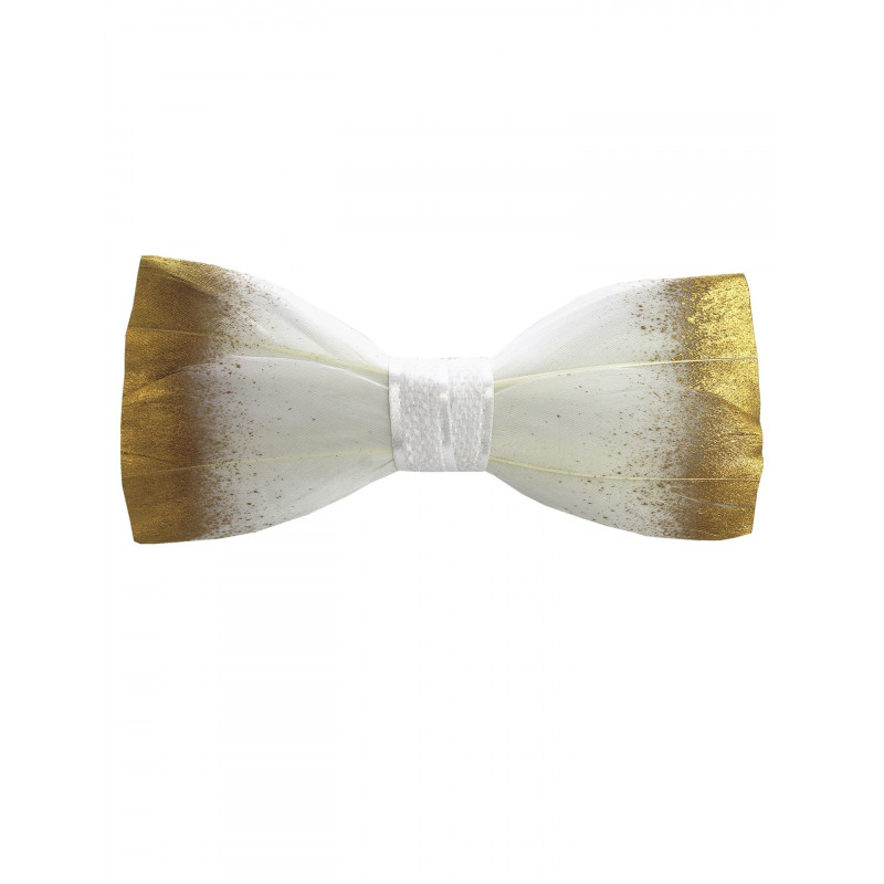 Noeud papillon en plume : Canard Blanc Or