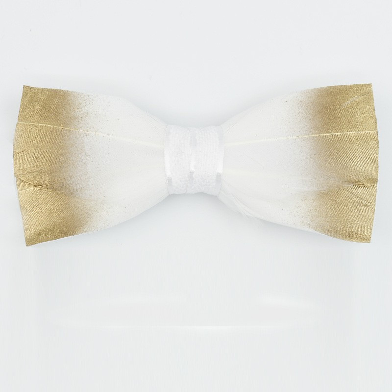 Noeud papillon en plume : Canard Blanc Or, vue 3