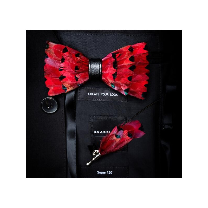Noeud papillon en plume : Canard Rouge, vue 3